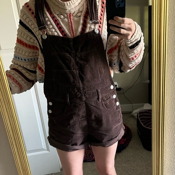 We the free free people Ziggy cord shortalls XS corduroy overalls shorts - Picture 5 of 6